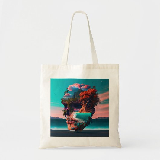 Colored skull head tote bag (Voorkant)