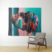 Colored skull head wandkleed (In Situ (horizontaal))