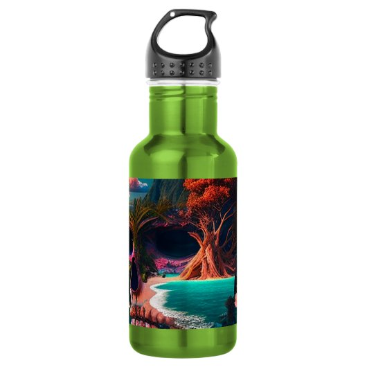 Colored Skull Head Waterfles (Voorkant)