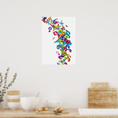 Coloreuze muzieknoten en geluiden poster (Keuken)
