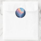 Colorfall Grove – Herfst boslandschap Ronde Sticker (Tas)