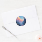 Colorfall Grove – Herfst boslandschap Ronde Sticker (Envelop)