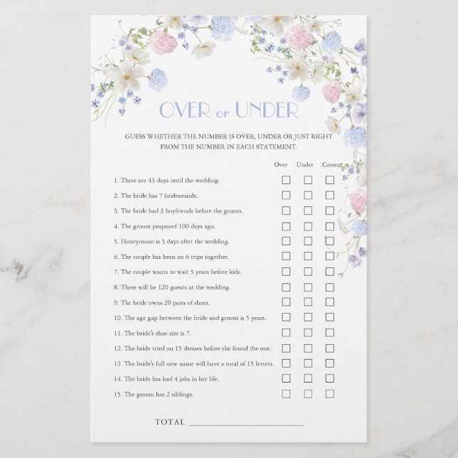 Colorfil Wildflower Vrijgezellenfeest Over Under G (Voorkant)