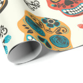 Colorfu retro florale suikerschuim patroon cadeaupapier (Rol Hoek)