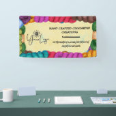 Colorfu yarn crochet hook craft show booth display spandoek (Beurs)