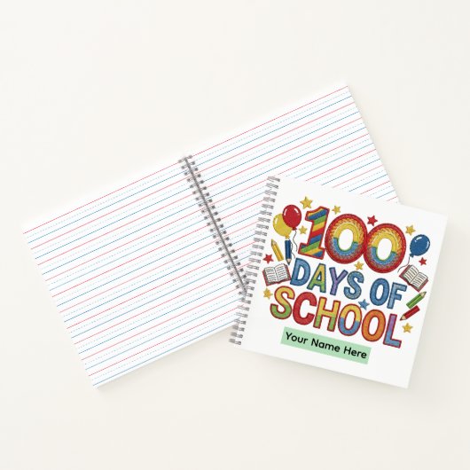 Colorful 100 Days of School Notitieboek (Binnen)