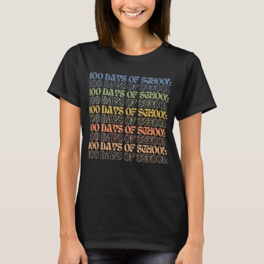 Colorful 100 Days of School Teacher T-shirt (Voorkant)
