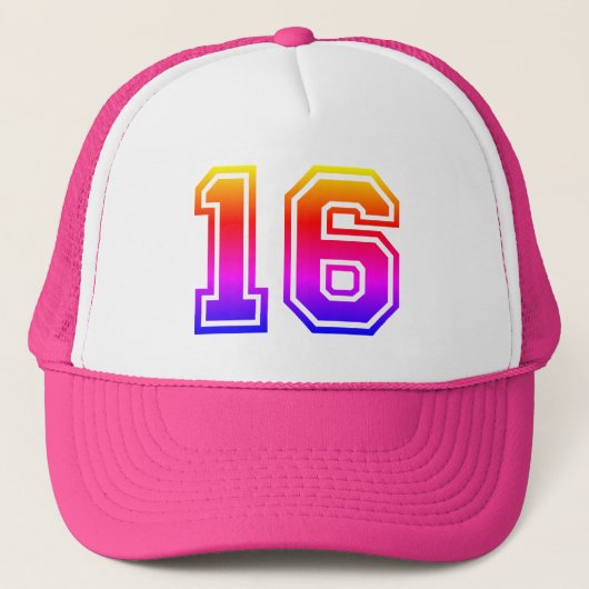 Colorful 16e Birthday Party Trucker Pet (Voorkant)