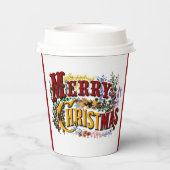 Colorful 1876 Merry Christmas Papieren Bekers (Achterkant)