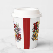 Colorful 1876 Merry Christmas Papieren Bekers (Rechts)