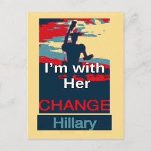 Colorful 2016 Ik ben met haar stem voor Hillary US Briefkaart