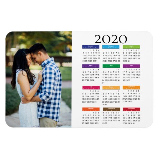 Colorful 2020 - Aangepast fotokalender Magneet (Horizontaal)