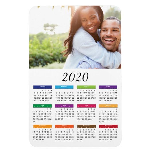 Colorful 2020 - Aangepast fotokalender Magneet (Verticaal)