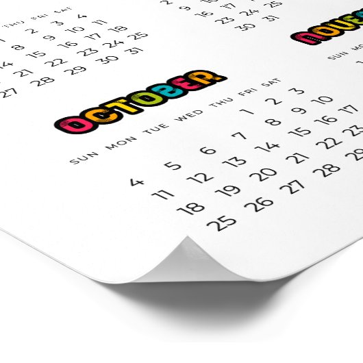 Colorful 2023 calendar poster (Hoek)