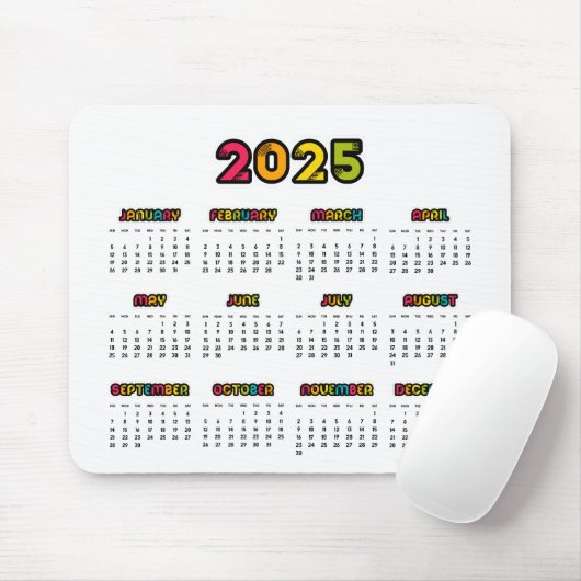 Colorful 2023-kalender muismat (Met muis)