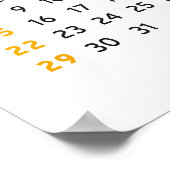 Colorful 2026 Calendar - Rainbow Colors 3 Columns Poster (Hoek)