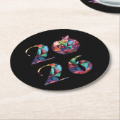 Colorful 2026 ronde kartonnen onderzetter (Gebogen)