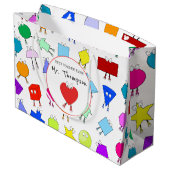 Colorful 2D & 3D Geometric Shapes Teacher Gift Groot Cadeauzakje (Achterkant Gekanteld)