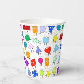 Colorful 2D & 3D Geometric Shaptern Papieren Bekers (Achterkant)