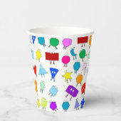 Colorful 2D & 3D Geometric Shaptern Papieren Bekers (Rechts)