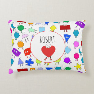 Colorful 2D & 3D Geometric Shaptern Patroon for Ki Accent Kussen