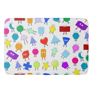 Colorful 2D & 3D Geometric Shaptern Patroon for Ki Badmat