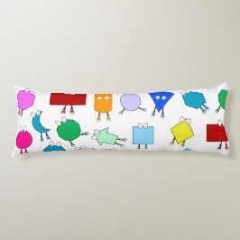 Colorful 2D & 3D Geometric Shaptern Patroon for Ki Lichaamskussen