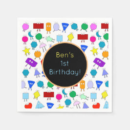 Colorful 2D & 3D Geometric Shaptern Patroon for Ki Servet