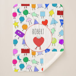 Colorful 2D & 3D Geometric Shaptern Patroon for Ki Sherpa Deken