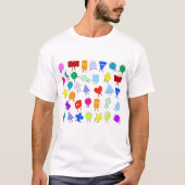 Colorful 2D & 3D Geometric Shaptern T-shirt (Voorkant)