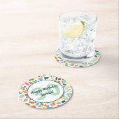 Colorful 30th Birthday Custom Name Ronde Kartonnen Onderzetter (Insitu)