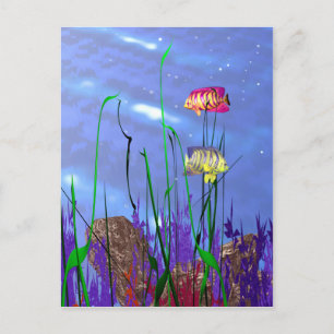 Colorful 3d Angelfish Briefkaart