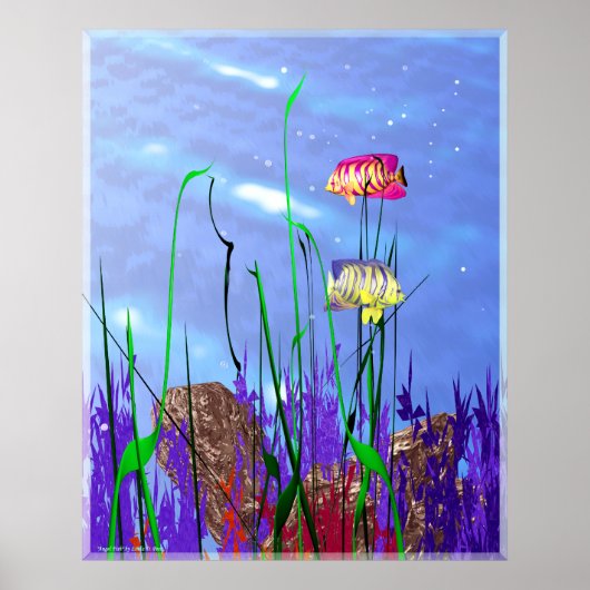 Colorful 3d Angelfish Poster (Voorkant)