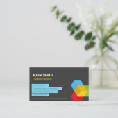 Colorful 3D Cube Logo - Creative Modern Dark Visitekaartje (Staand voorkant)