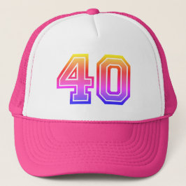 Colorful 40th Birthday Party Trucker Pet