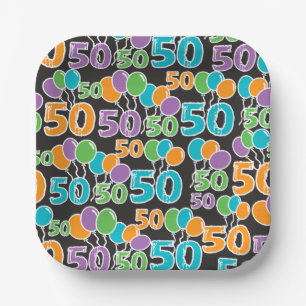 Colorful 50th Birthday Paper Bord