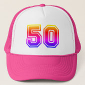 Colorful 50th Birthday Party Trucker Pet (Voorkant)