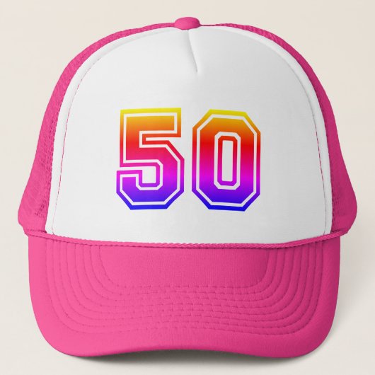 Colorful 50th Birthday Party Trucker Pet (Voorkant)