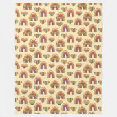 Colorful 70s Blanket Groovy Pastel Throw Gift Fleece Deken (Voorkant)
