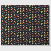 Colorful 70s Retro Pixel Pattern Cadeaupapier (Vlak)