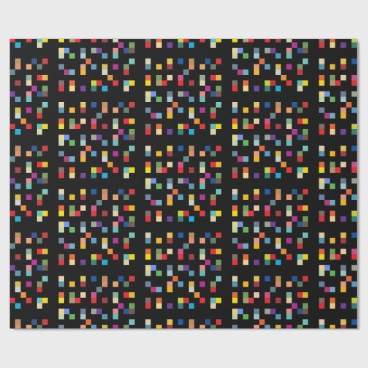 Colorful 70s Retro Pixel Pattern Cadeaupapier (Vlak)