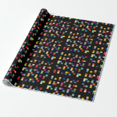 Colorful 70s Retro Pixel Pattern Cadeaupapier (Uitgerold)