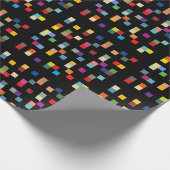 Colorful 70s Retro Pixel Pattern Cadeaupapier (Hoek)