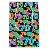 Colorful 70th Birthday Gift Bag Medium Cadeauzakje (Voorkant)