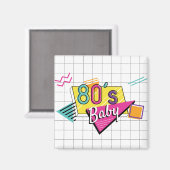 Colorful 80's Baby Magnet (Voorkant / Achterkant)