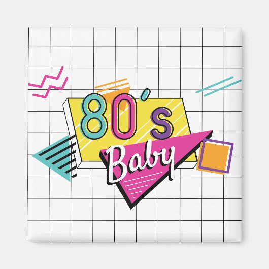 Colorful 80's Baby Magnet (Voorkant)