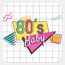 Colorful 80's Baby Stickers