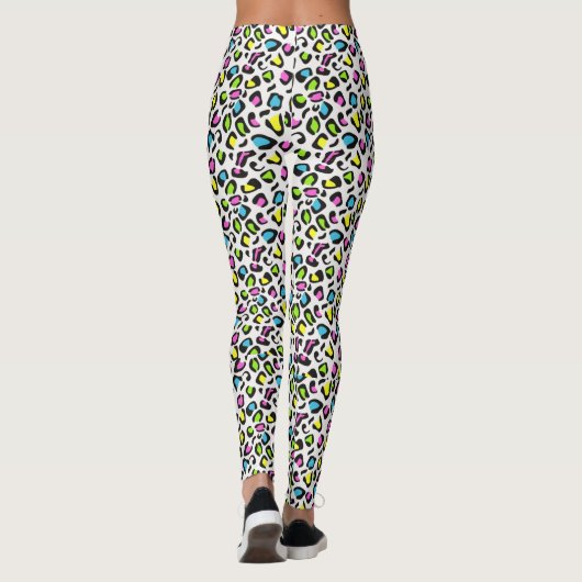 Colorful 80s Cheetah Print Leggings (Achterkant)
