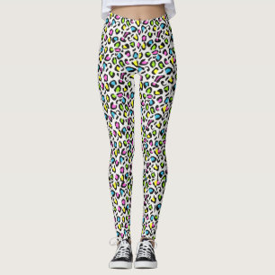 Colorful 80s Cheetah Print Leggings