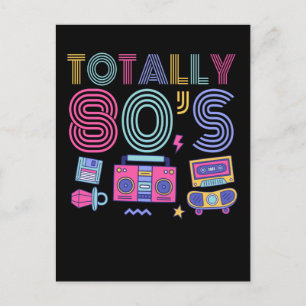 Colorful 80s Costume Party Retro Disco 1980 Briefkaart